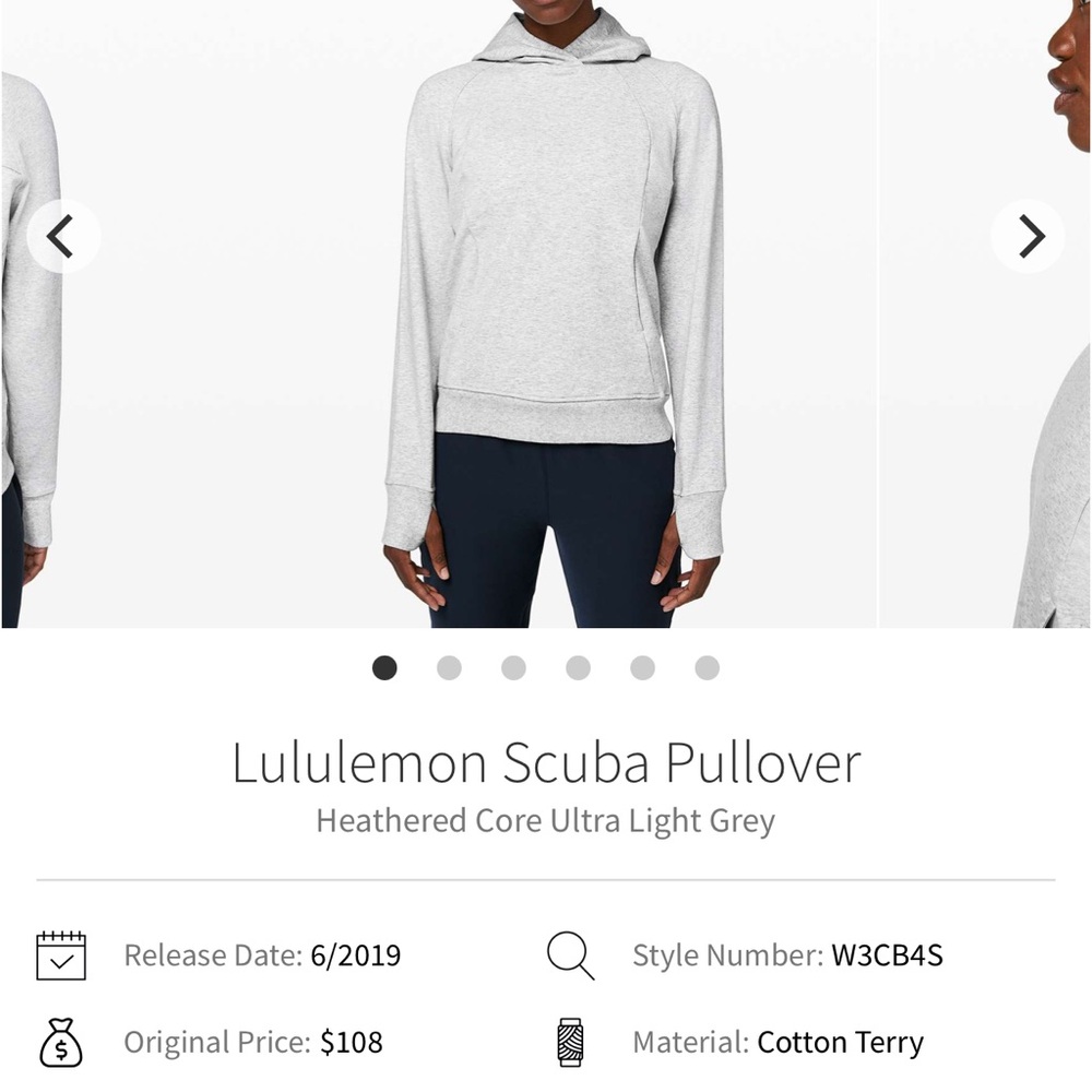 Lululemon Scuba Pullover Heathered Core Ultra Light Grey